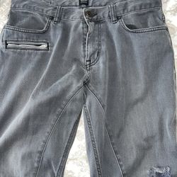 Grey Ripped Fashion Jeans