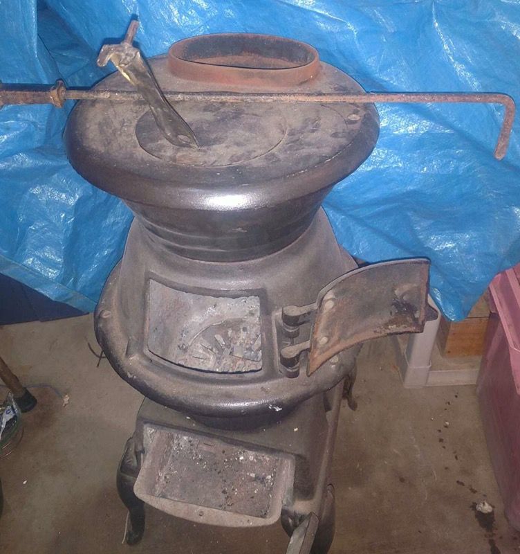Vintage Cast Iron Wood Coal Pot Belly Parlor Stove West Germany