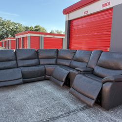 OUTLET | COSTCO Wylder Leather Power Reclining Sectional Sofa with Power Headrests