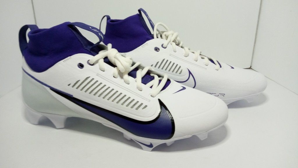 Nike Vapor Edge Pro 360 2 TB White Purple Football Cleats Men's Size 10.5 FJ1581-150