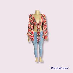 Shein Crop Top Bell Sleeve Shirt