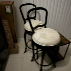 Two Counter High Stools 