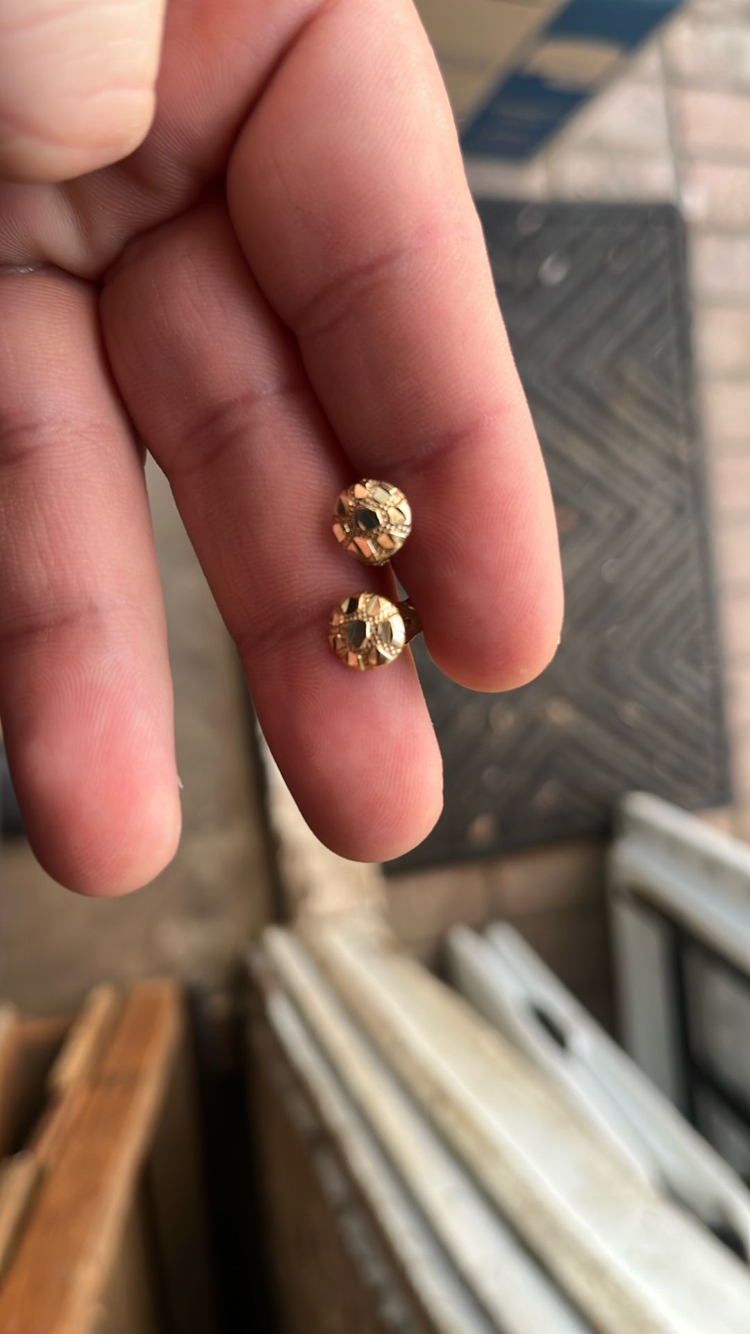 14k Gold Nugget Earrings