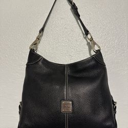 Dooney & Bourke Black Pebble Leather Hobo Shoulder and Crossbody Bag