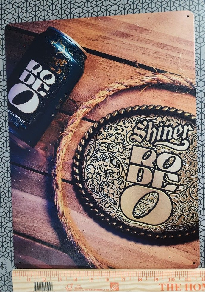 16x12 Shiner Rodeo Metal Sign