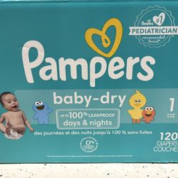 3 Diaper Boxes Size 1  (WILLING TO MEET UP)