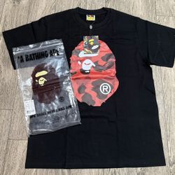 Black And Red Bape T Shirt Size Medium