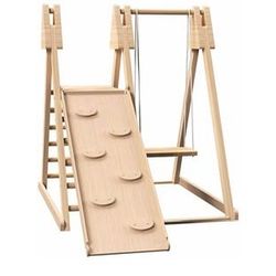 Assembled New 4-in-1 Indoor Play Gym Foldable Climbing Set w/Adjustable Swing & Secret Base Playground