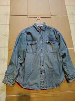 Men's Medium Puritan Jean Jacket, stain on sleeve