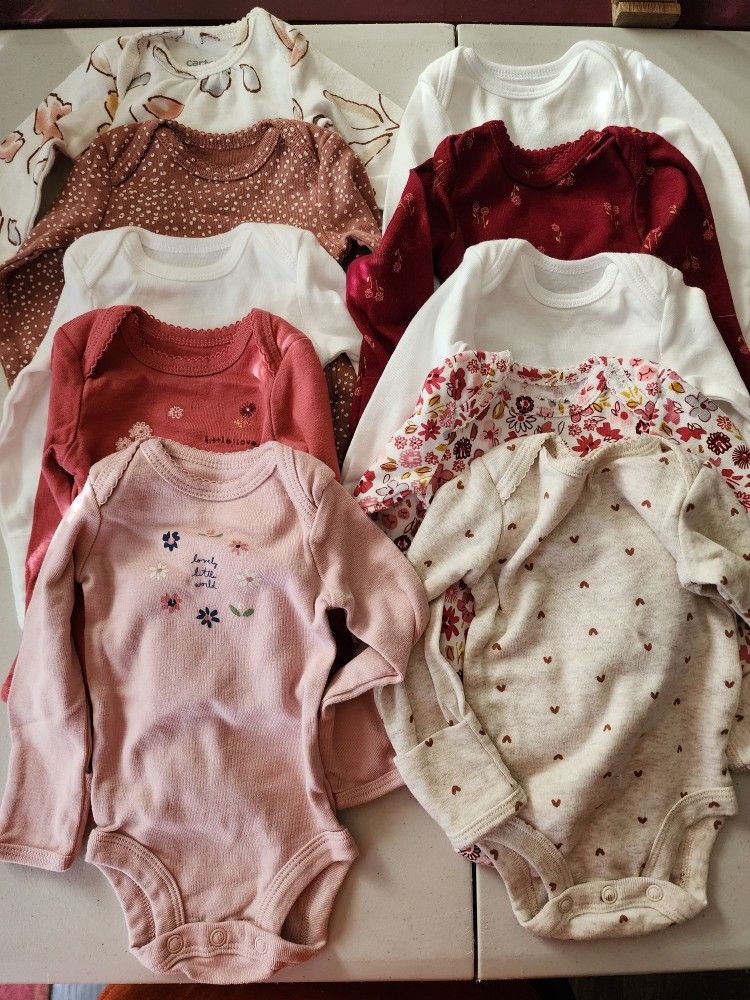 Carter's Newborn BRAND NEW Set Of 10 Long Sleeve Undershirts