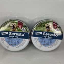 2 Seresto Flea & Tick Collar LARGE DOGS- 8 Month Protection- NEW SEALED!