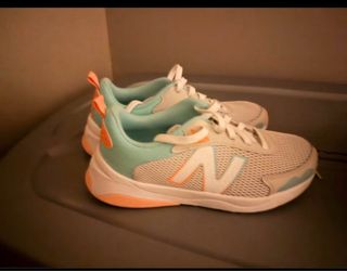 Girls New Balance Running Sneakers White Mint Orange