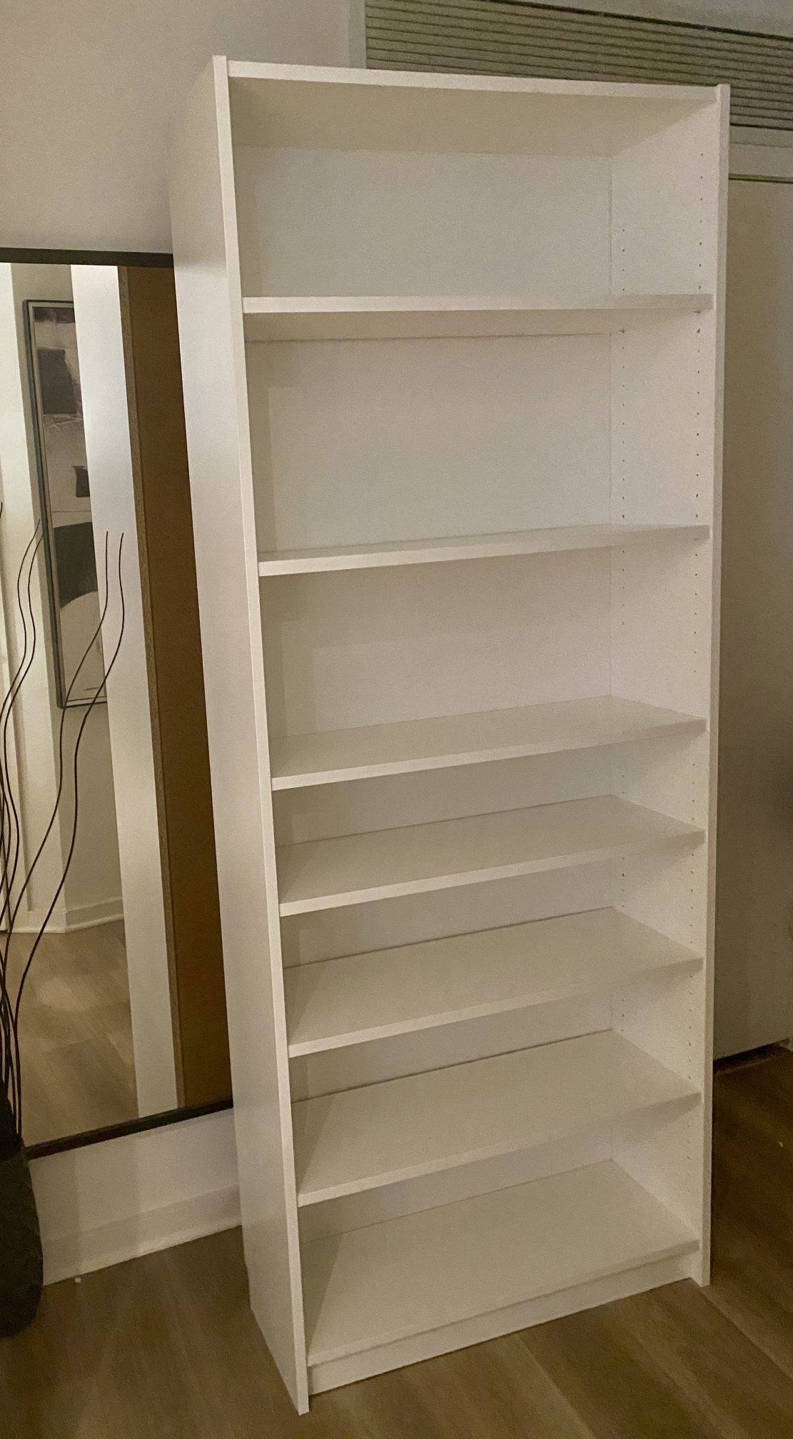 White Bookcase Bookshelf 7 Shelves 80” - New 