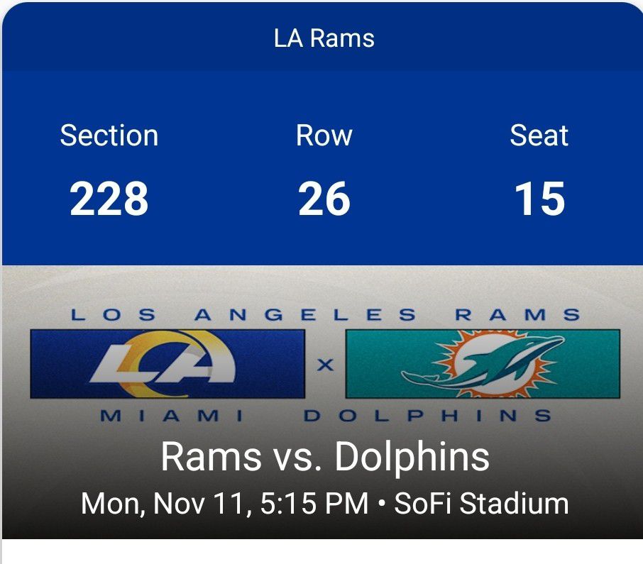 Rams VS Dolphins
