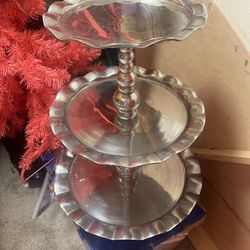 Silver Three Tier  Dessert Tray