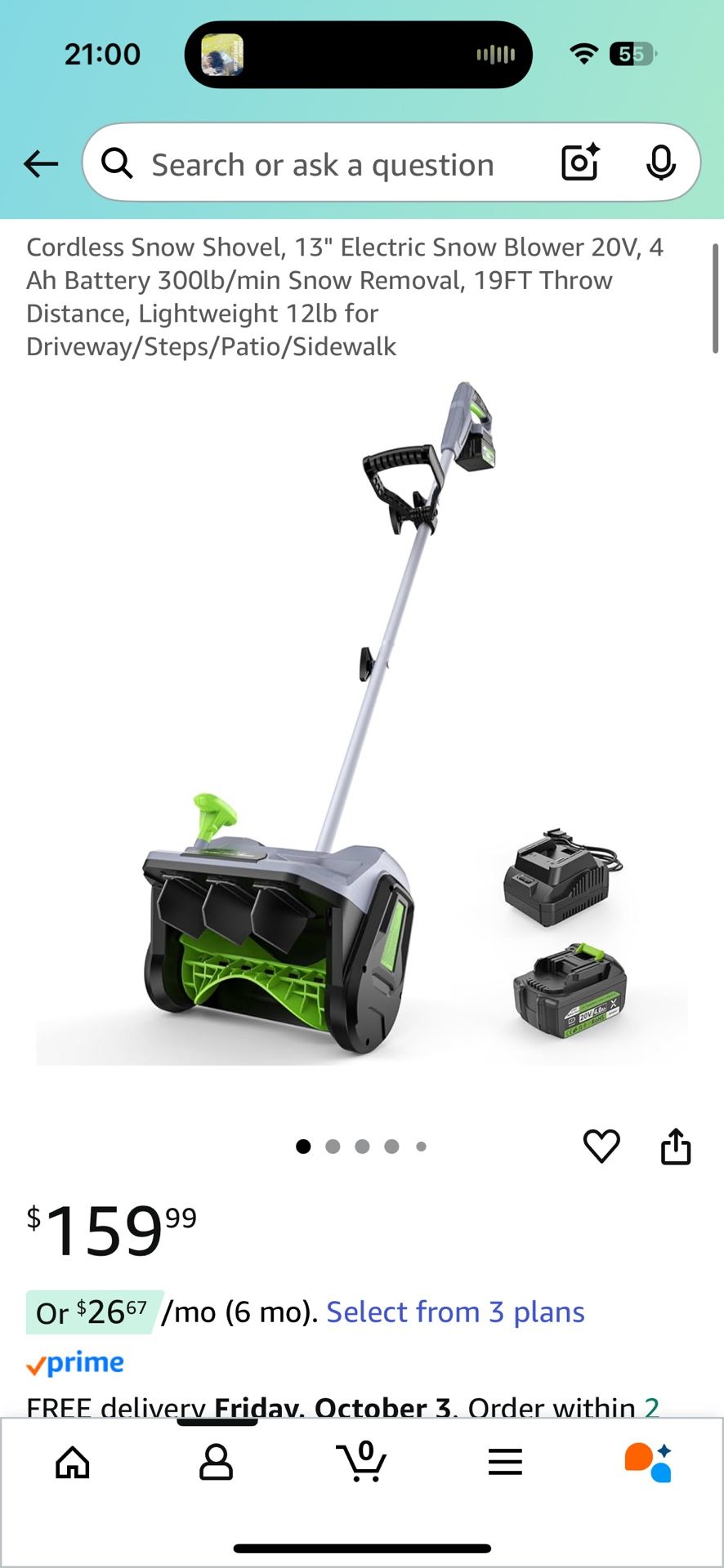 Cordless Snow Shovel(Brand new)