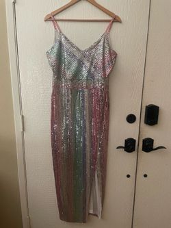 VENUS multicolor sequin dress, L