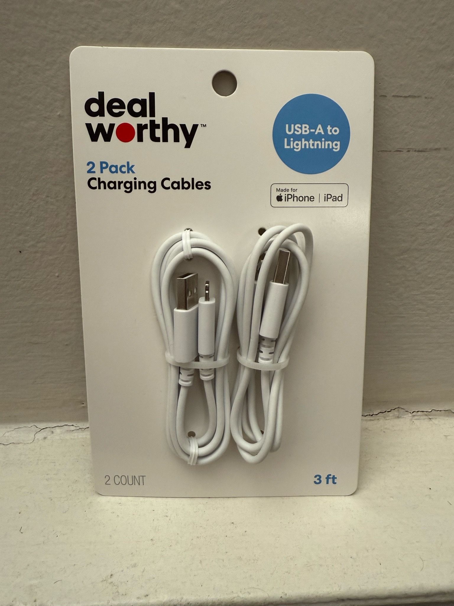 Two USB-A To Lightning Cables