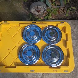 4 pc Chrome Chevy GM Rally Wheel Center Disc Brake Hub Caps