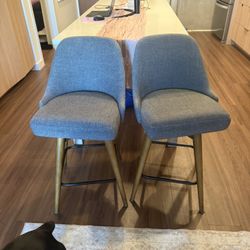 West Elm Mid-Century Upholstered Swivel Counter Stool