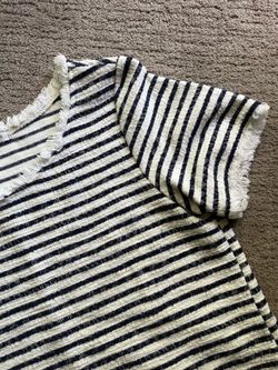 Green Envelope Navy Stripe Top Small