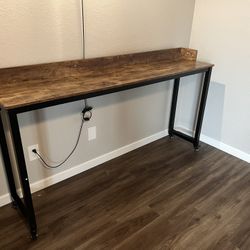 Brown Standing Desk With Wheels 
