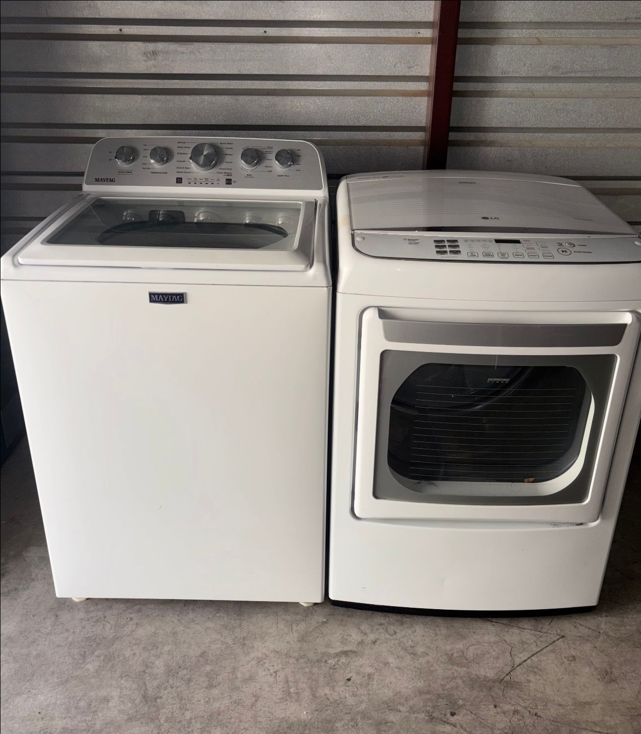 White Maytag Washer And LG Electric Dryer