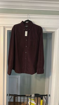 EXPRESS MENS MAROON CORDUROY SHIRT 