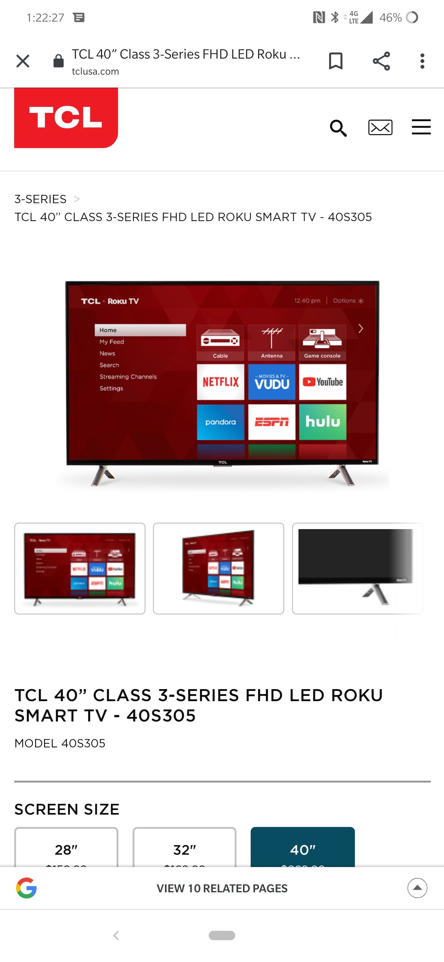 Brand New 40" TCL Roku Smart TV