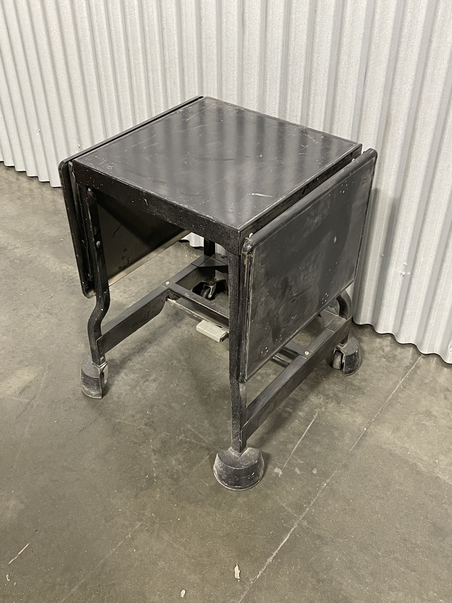 Vintage metal folding shop table industrial collapsible