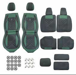 For 2020-2024 Jeep Gladiator Car 5 Seat Cover Cushion Full Set PU Leather