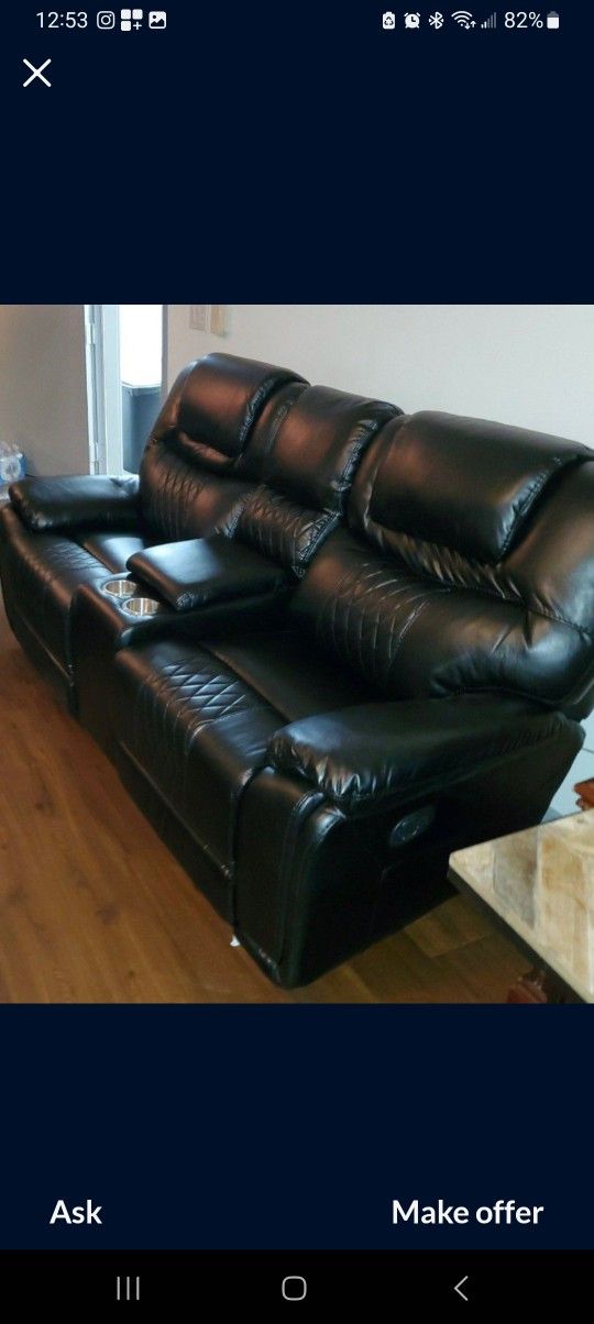 Santiago Black Leather Reclining Sofa/Loveseat Sets $1099 Wow!!! Delivery Available