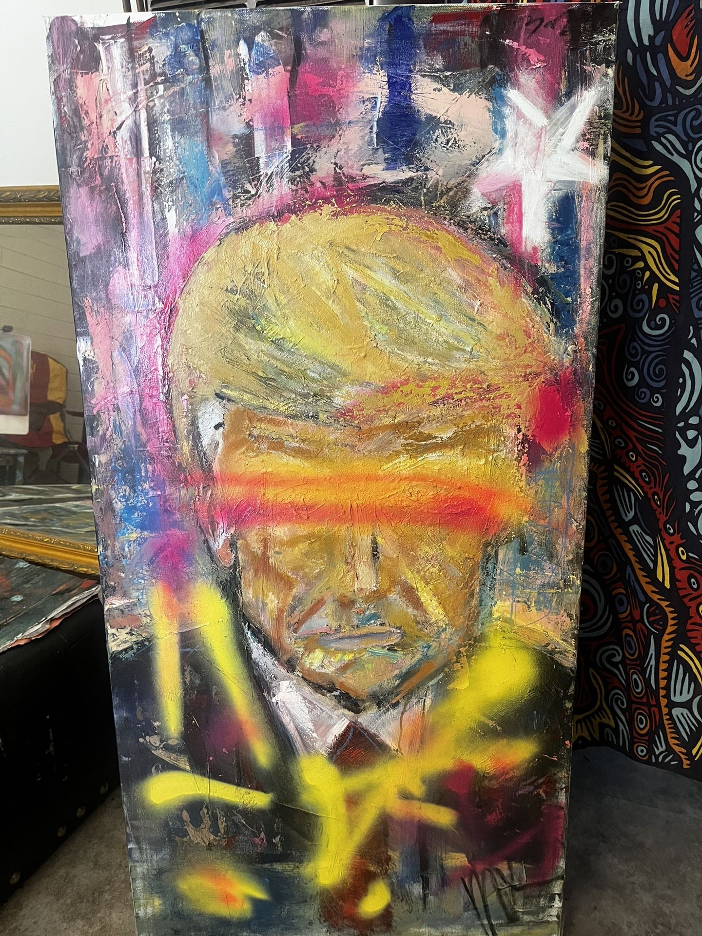 1 Of 1 Oil Painting President Trump