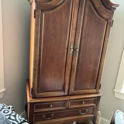 TV Armoire With Pull Out Shelf, Draws