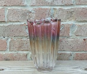 Vintage Federal Glass Celestial Gem-Tone Marigold Purple Iridescent Vase