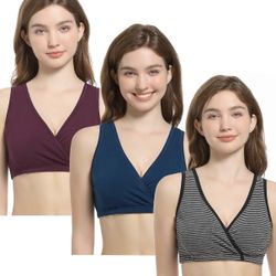 6-pack maternity cotton nursing sleep bras