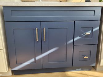 ** 36" / 42" Blue Bathroom Vanity Cabinets Ready In Stock**