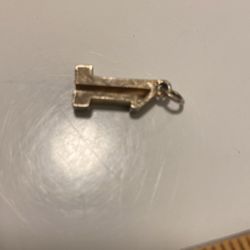 Silver Colored #1 Charm For Necklace Or Bracelet 