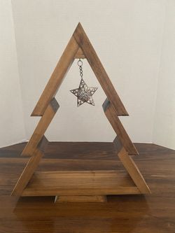 Rustic Handcrafted Wooden 14 1/2 Inches Tall Christmas Tree