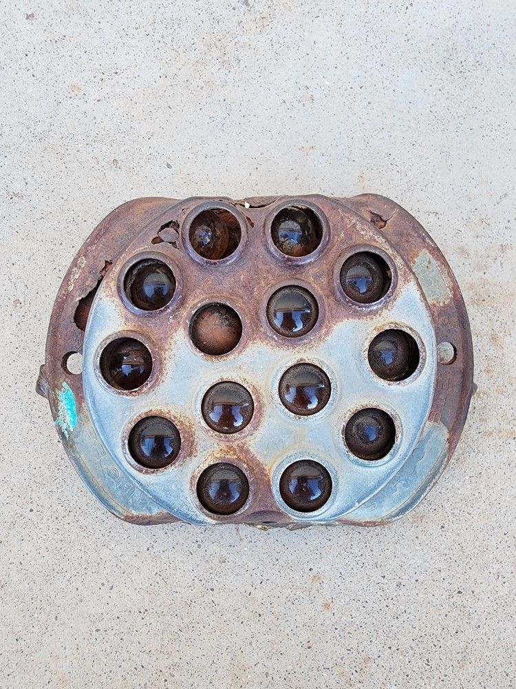 Original Vintage Glass Marble Ball 5" Round Reflector