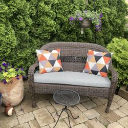 Pier 1 Wicker Patio Loveseat/ Bench Furniture 