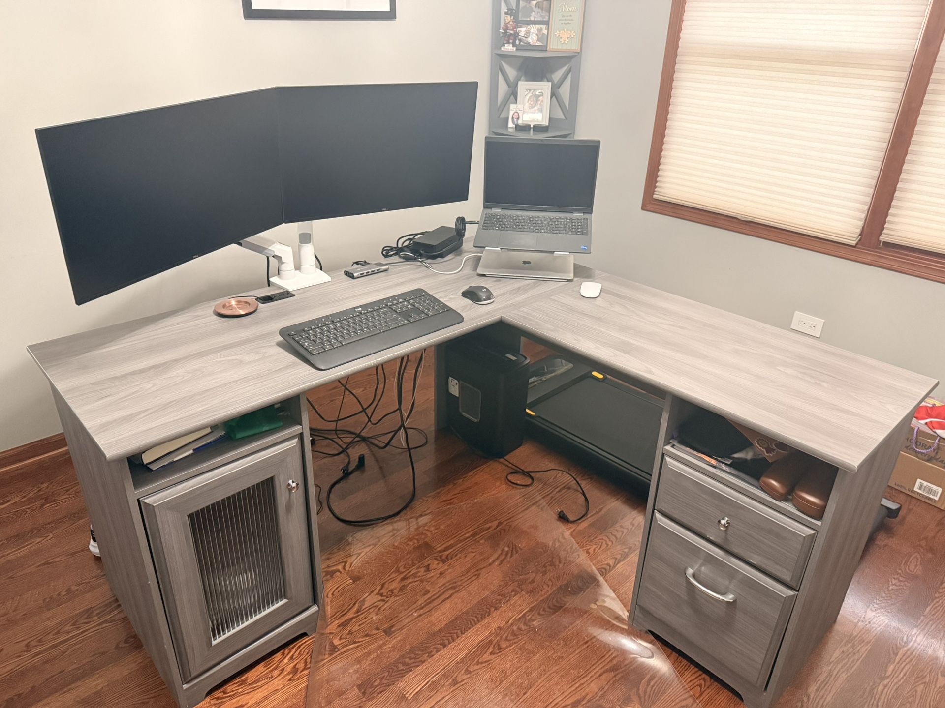 Grey L shaped Desk 