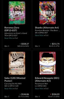 One piece cards