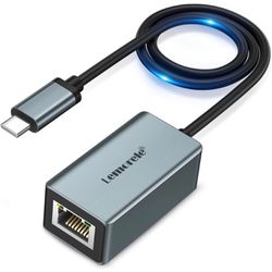 USB C to Ethernet Adapter, Type-C (Thunderbolt 3 ) to RJ45 Gigabit Ethernet, Aluminum Portable LAN Network Adapter for MacBook Pro/Air, iPad 