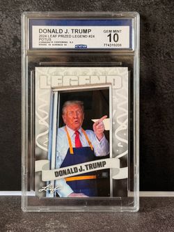 Donald Trump 2024 Leaf Prized Legend #24 McDonald’s CCG Gem Mint 10