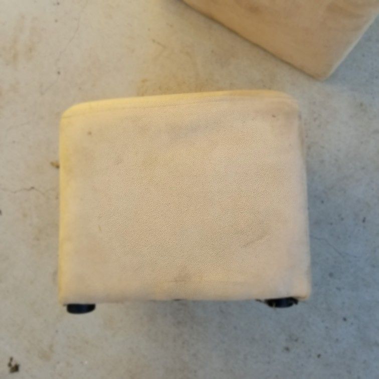 SMALL FAUX SUEDE SQUARE STOOL