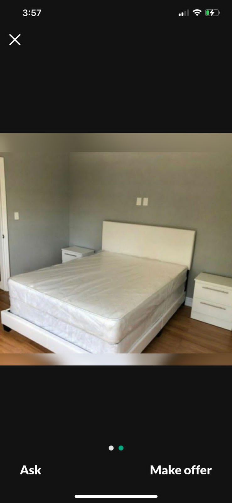 5 Pieces Bedroom set BRAND new. Bed - matress - box spring - 2 night stand.