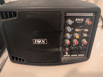 Black LyxPro SPA5.5 150-watt PA and monitor speaker.