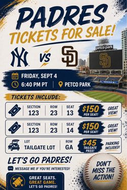 San Diego Padres vs Yankees Game Tickets