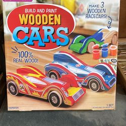 New Never Opened. Wooden Cars Build And Paint. By Made By Me.